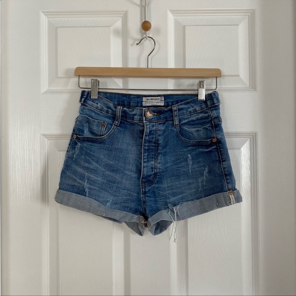 One by One Teaspoon Denim Distressed Shorts 29